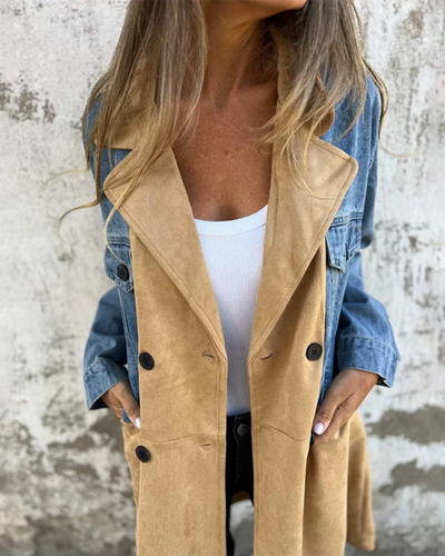 Mirella  - Cappotto in denim e cammello