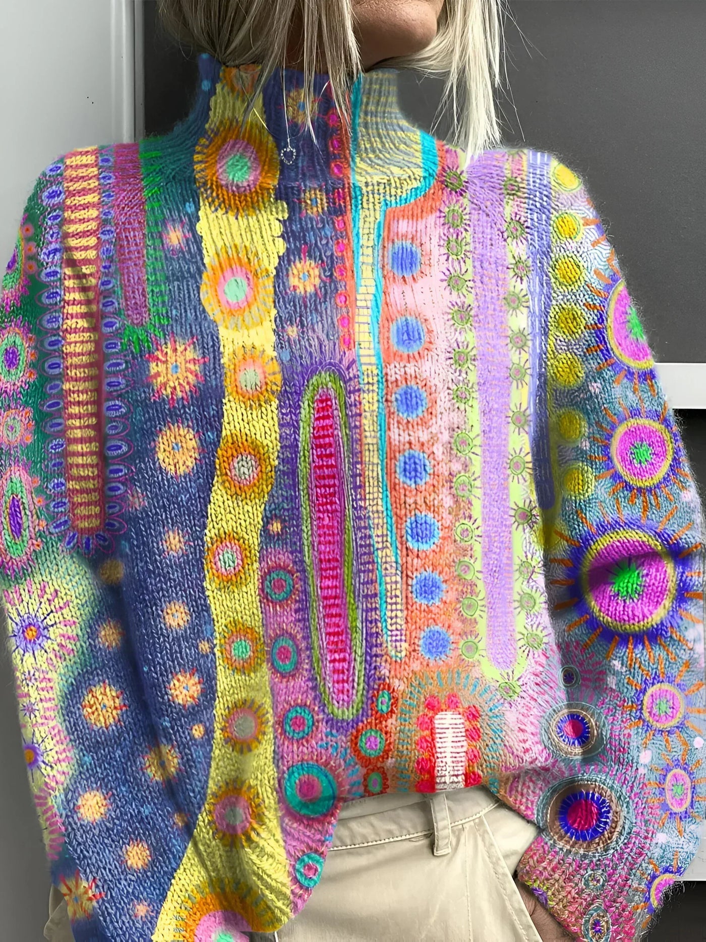 Gabriella | Maglione dolcevita in maglia colorata